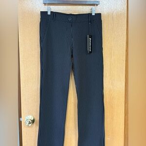 NWT Betabrand Black Pinstripe Straight Leg Trousers Pants-M